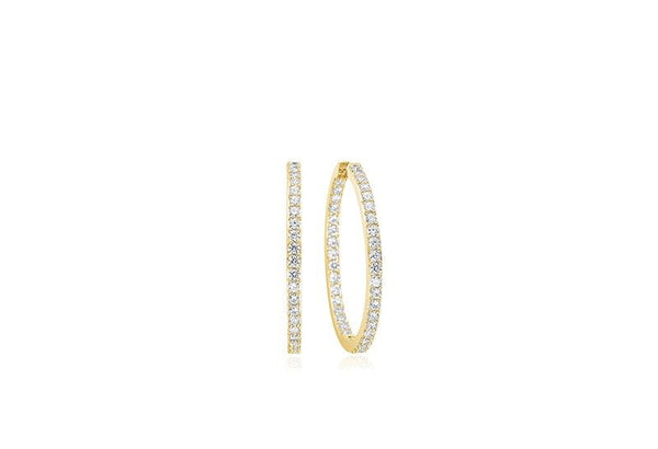 Bovalino Gold Plated Earrings w. White Zirconias