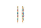 Bovalino Gold Plated Hoops w. Blue, White, Yellow, Purple & Pink Zirconias