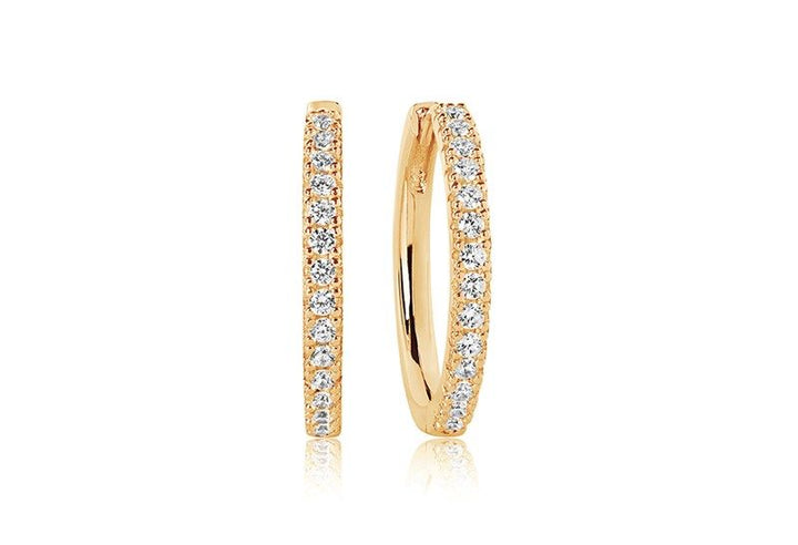 Ellera Grande Hoops vergoldet I Weißer Zirkon