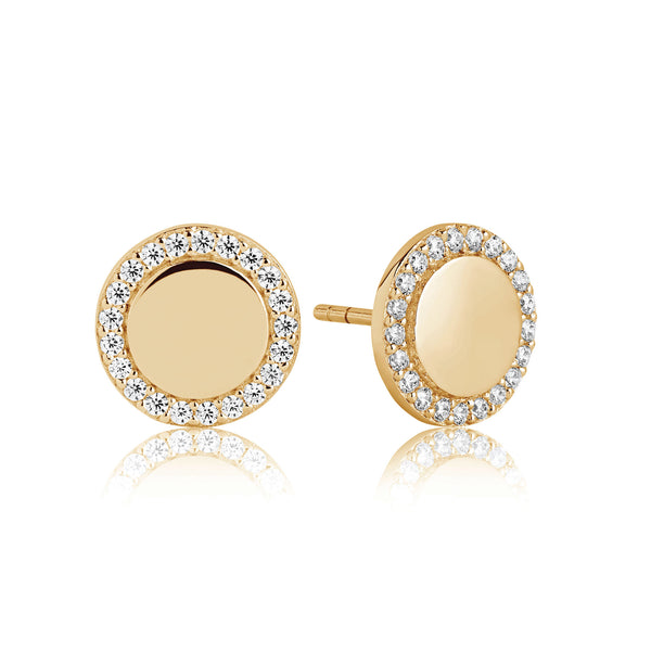 Follina Gold Plated Earrings w. White Zirconias