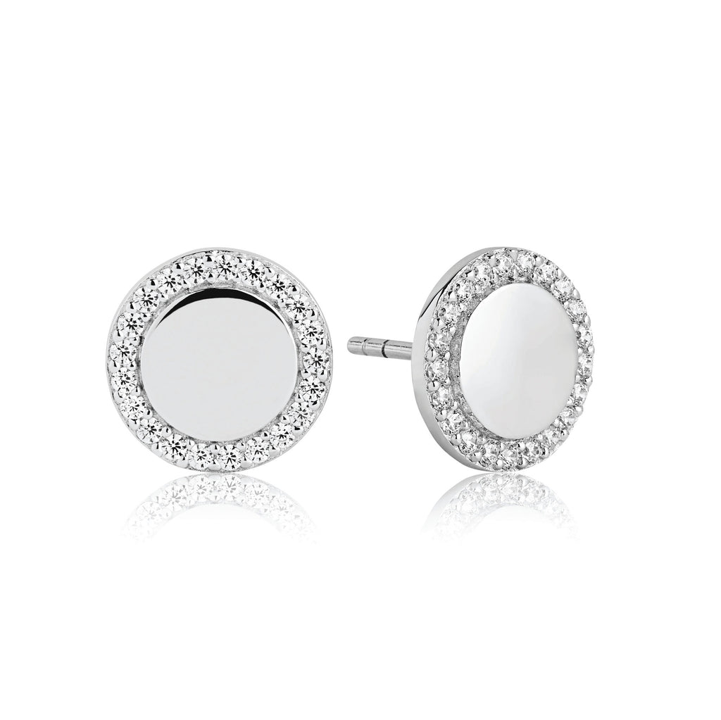 Follina Silver Earrings w. White Zirconias