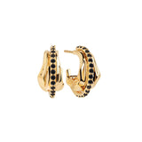 Vulcanello Piccolo Gold Plated Earrings w. Black Zirconias