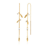 Vulcanello Chain Gold Plated Earrings w. White Zirconias