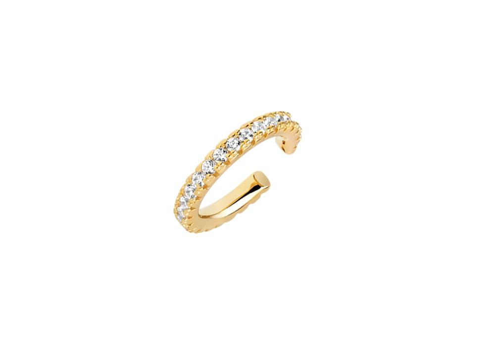 Ellera Piccolo Gold Plated Ear Cuffs w. White Zirconias