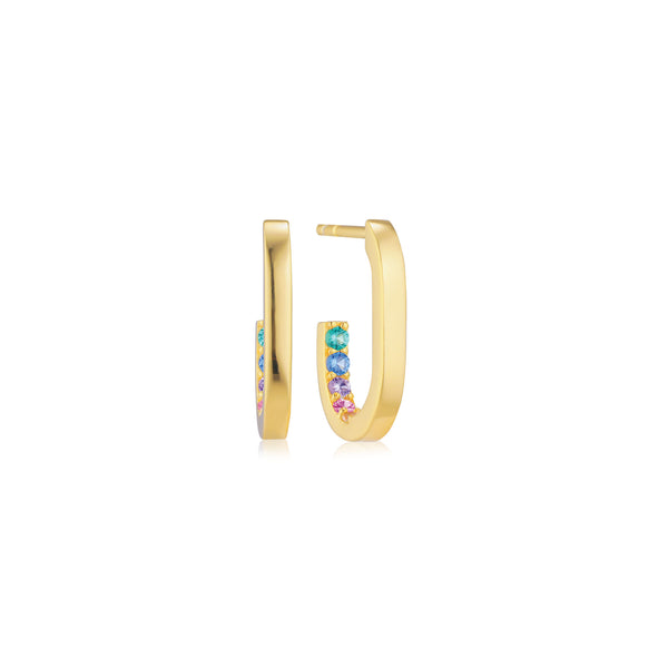 Capizzi Small 18K Gold Plated Hoops w. Zirconias