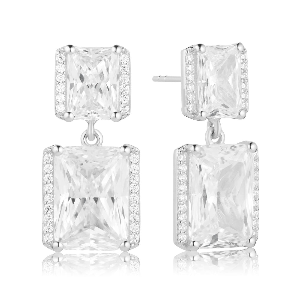 Roccanova Grande Silver Earrings w. Zirconias