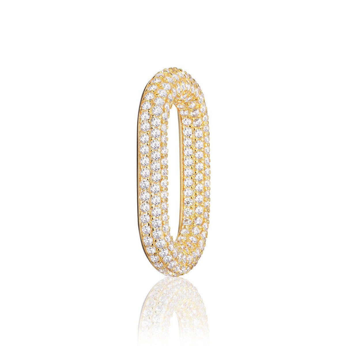 Link Capri Gold Plated Earrings w. White Zirconias