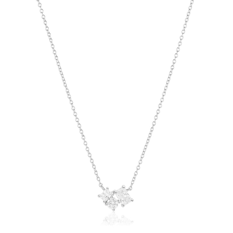 Ivrea Three Silver Necklace w. Zirconias