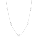 Padua Cinque Halskette aus Silber I Weiße Perlen
