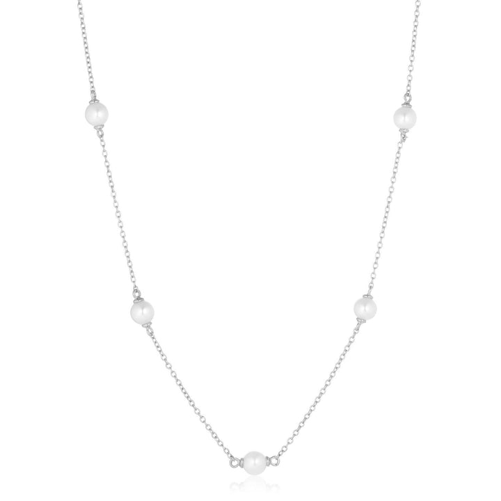 Padua Cinque Silver Necklace w. White Pearls