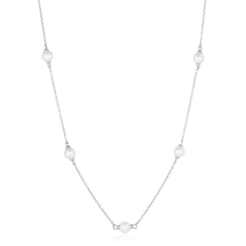 Padua Cinque Silver Necklace w. White Pearls