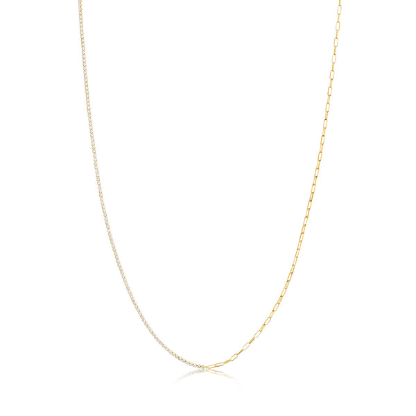 Ellera Gold Plated Necklace w. White Zirconias
