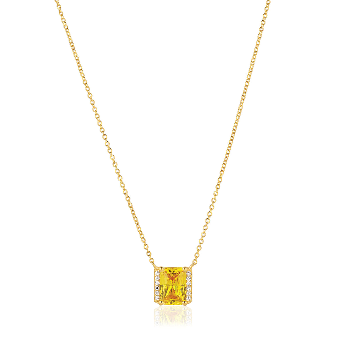 Roccanova X-Grande 18K Gold Plated Necklace w. Yellow & White Zirconias