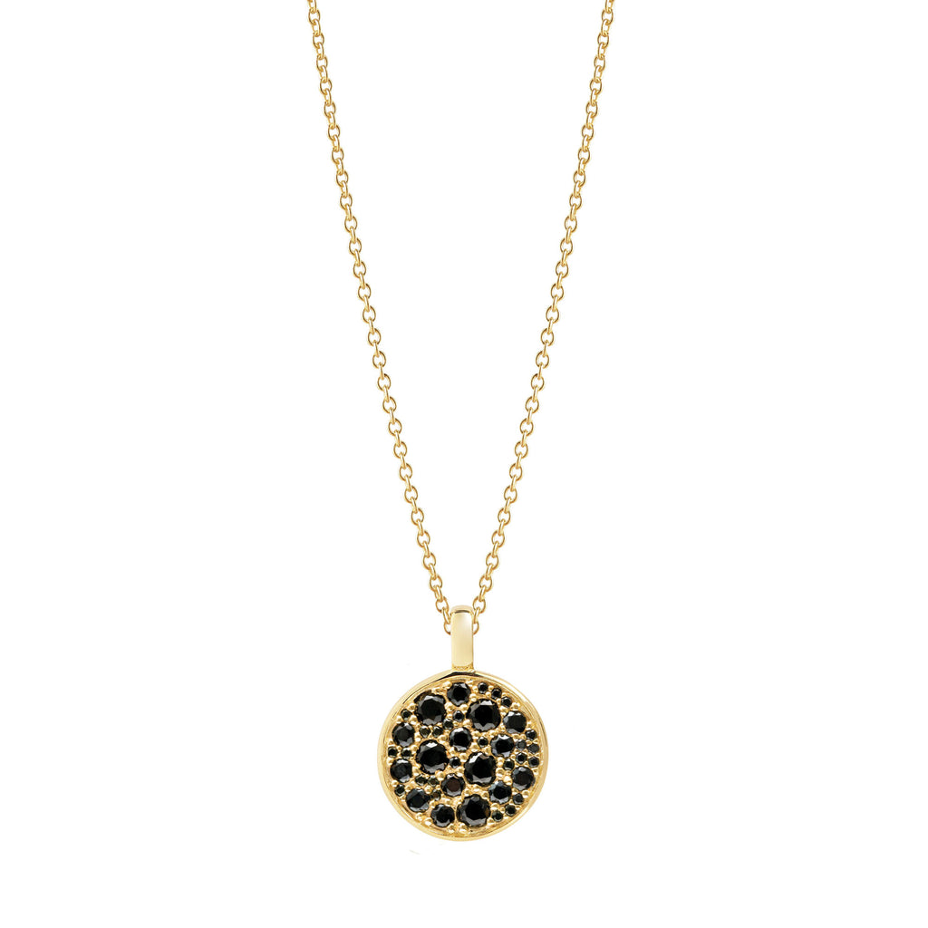 Novara Gold Plated Necklace w. Black Zirconias