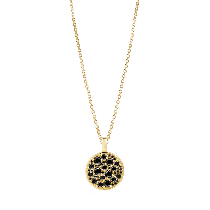 Novara Gold Plated Necklace w. Black Zirconias
