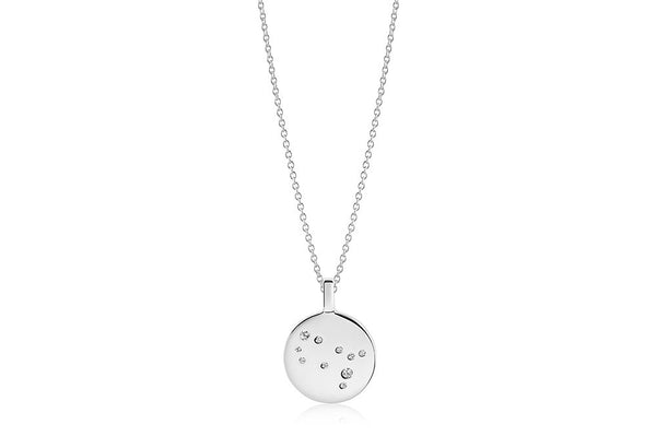 Zodiaco Gemini Silver Necklace w. White Zirconias