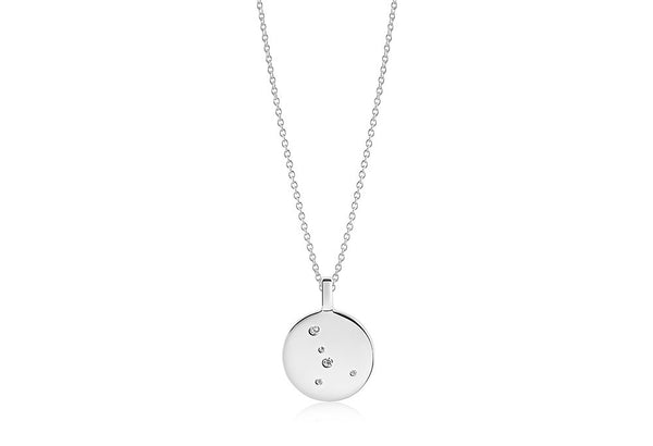 Zodiaco Cancer Silver Necklace w. White Zirconias