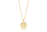 Zodiaco Libra Gold Plated Necklace w. White Zirconia