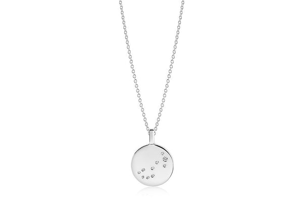 Zodiaco Scorpio Silver Necklace w. White Zirconias