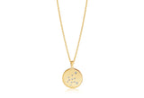Zodiaco Aquarius Gold Plated Necklace w. White Zirconias