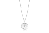 Zodiaco Pisces Silver Necklace w. White Zirconias