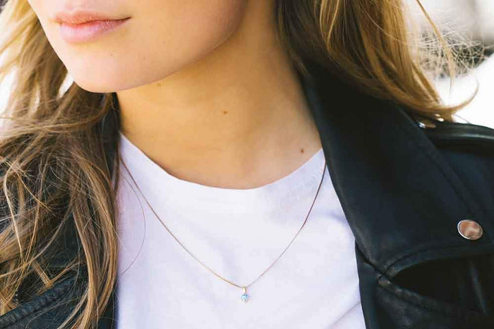 Princess Piccolo Round Gold Plated Necklace w. Blue Zirconias