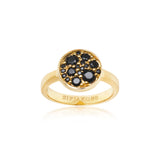 Novara Gold Plated Ring w. Black Zirconias
