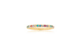 Corte Uno Gold Plated Ring w. Blue, White, Yellow, Purple & Pink Zirconias