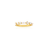 Adria Piccolo Gold Plated Ring w. White Zirconias & Pearls