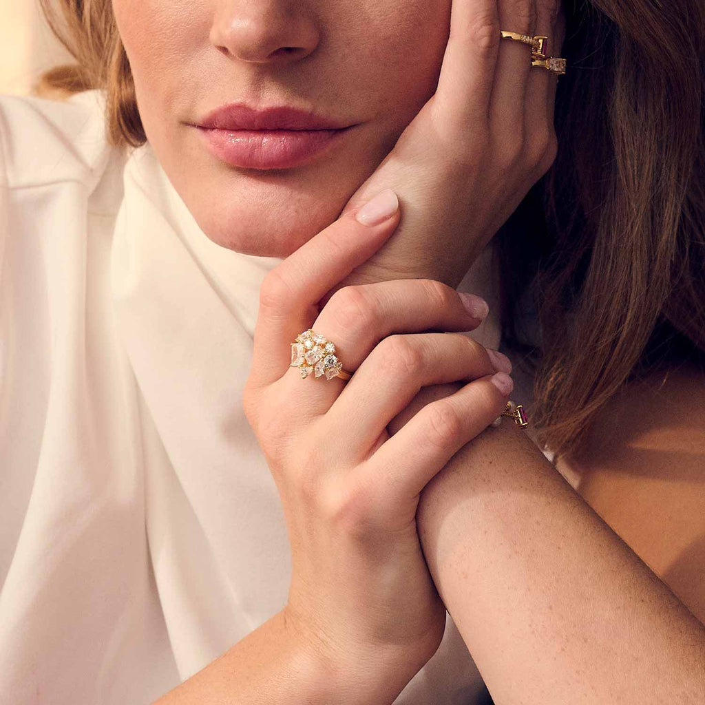 Ivrea Grande Ring 18K vergoldet I Zirkon