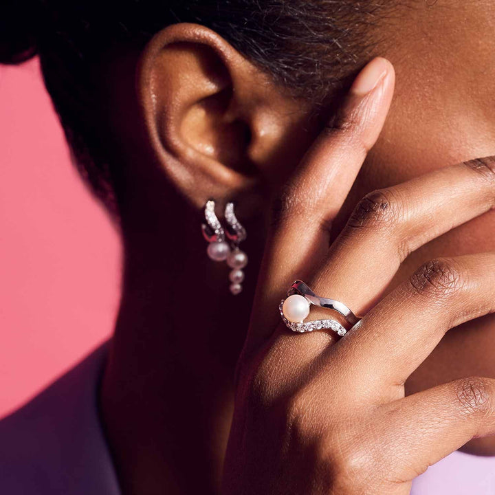 Ponza Silver Ring w. Zirconias & Pearl