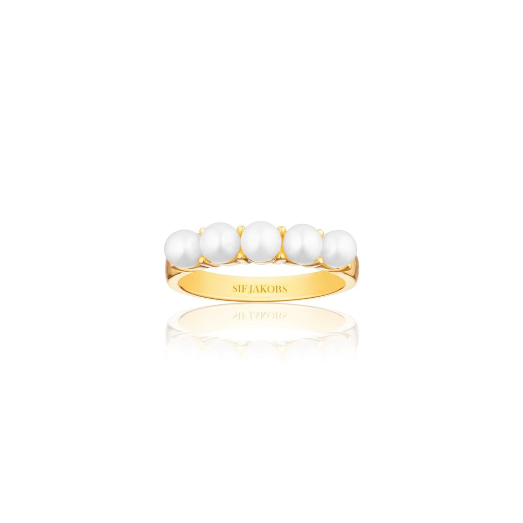 Padua Gold Plated Ring w. White Pearls