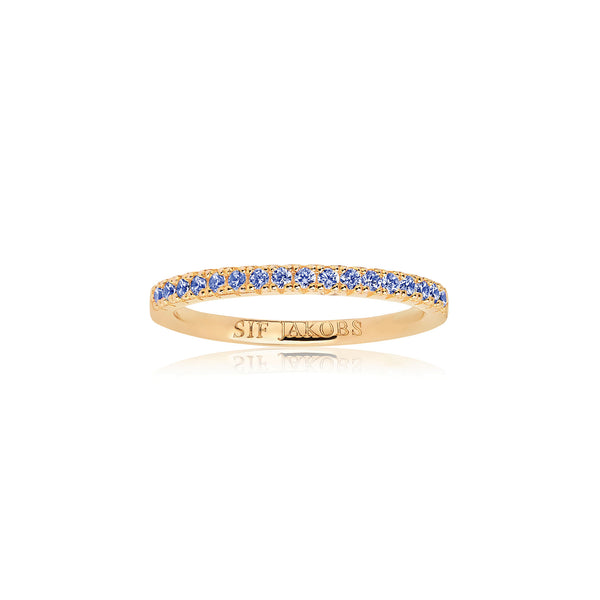 Ellera Gold Plated Ring w. Blue Zirconias