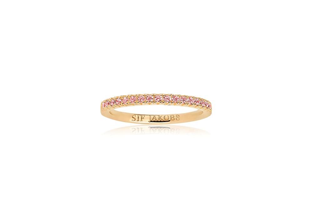 Ellera Gold Plated Ring w. Pink Zirconias