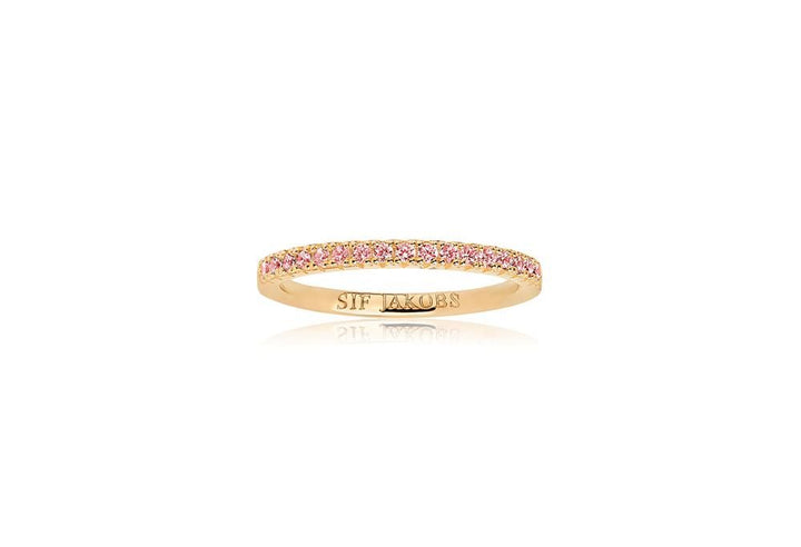 Ellera Forgyldt Ring m. Pink Zirkoner