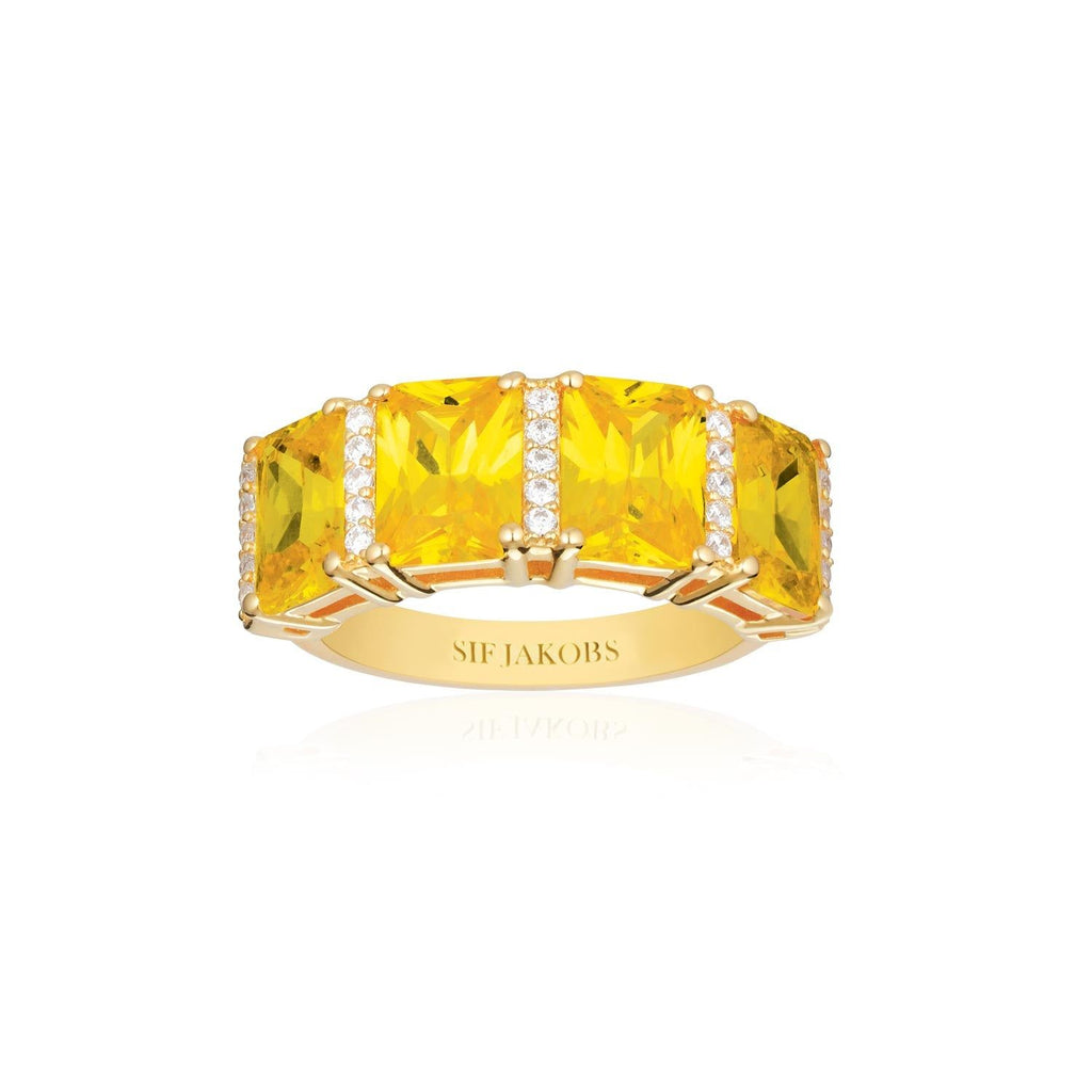 Roccanova Altro Quattro Ring 18K vergoldet I Weißer & gelber Zirkon