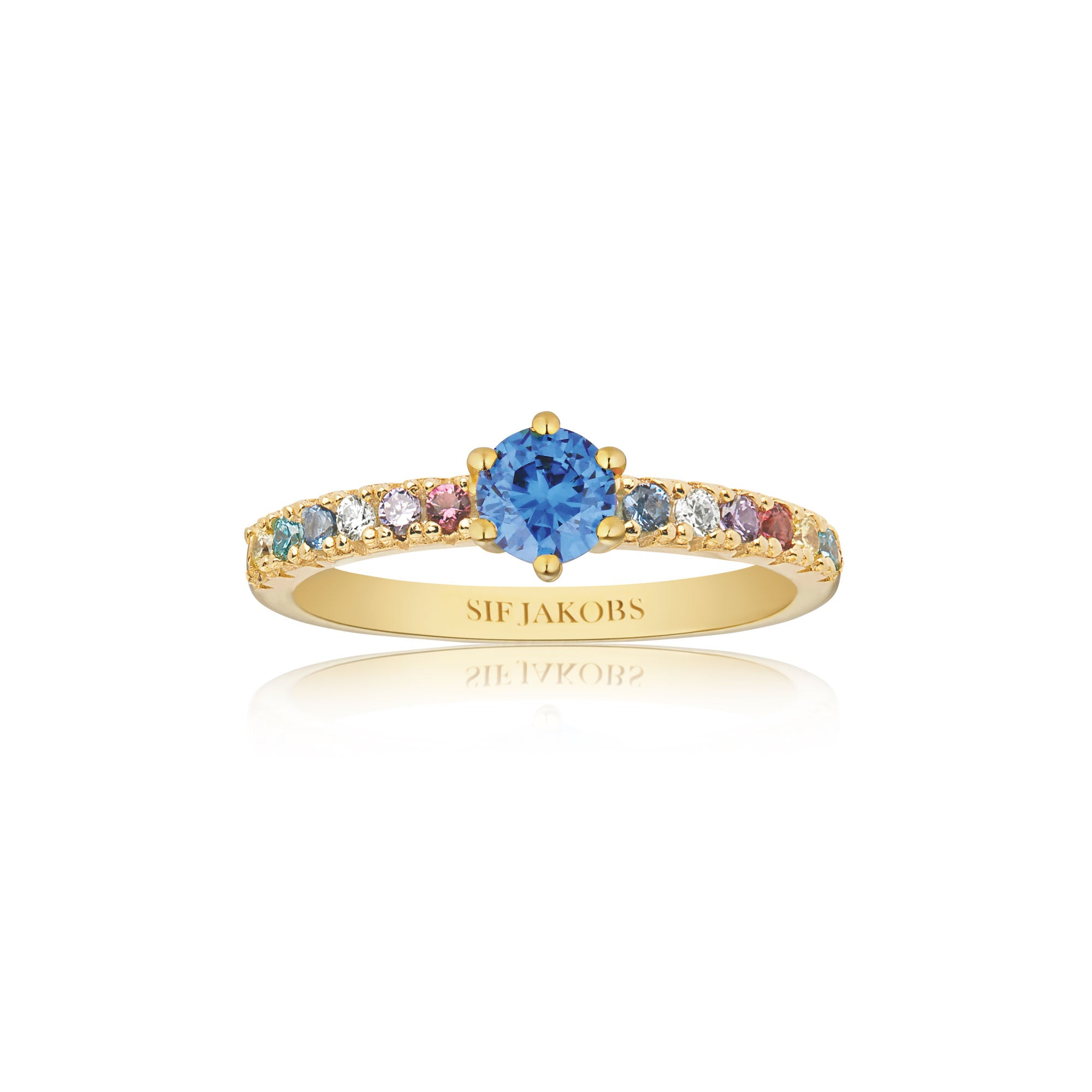 Ellera Uno 18K Gold Plated Ring w. Zirconias