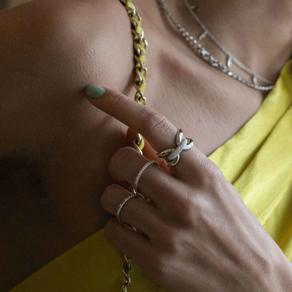 Capri Tre Silberring I Weißer Zirkon