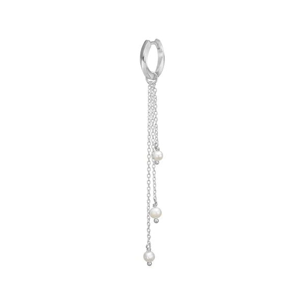 Chain charm Silver Pendant w. Pearls