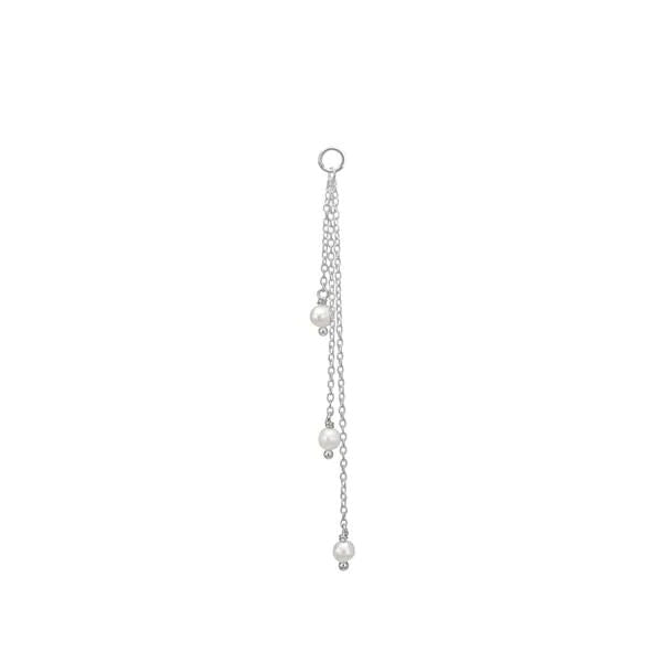Chain charm Silver Pendant w. Pearls