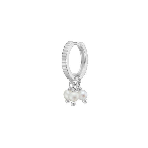 Charm Hanging Silver Pendant w. Pearls