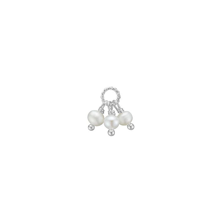 Charm Hanging Silver Pendant w. Pearls