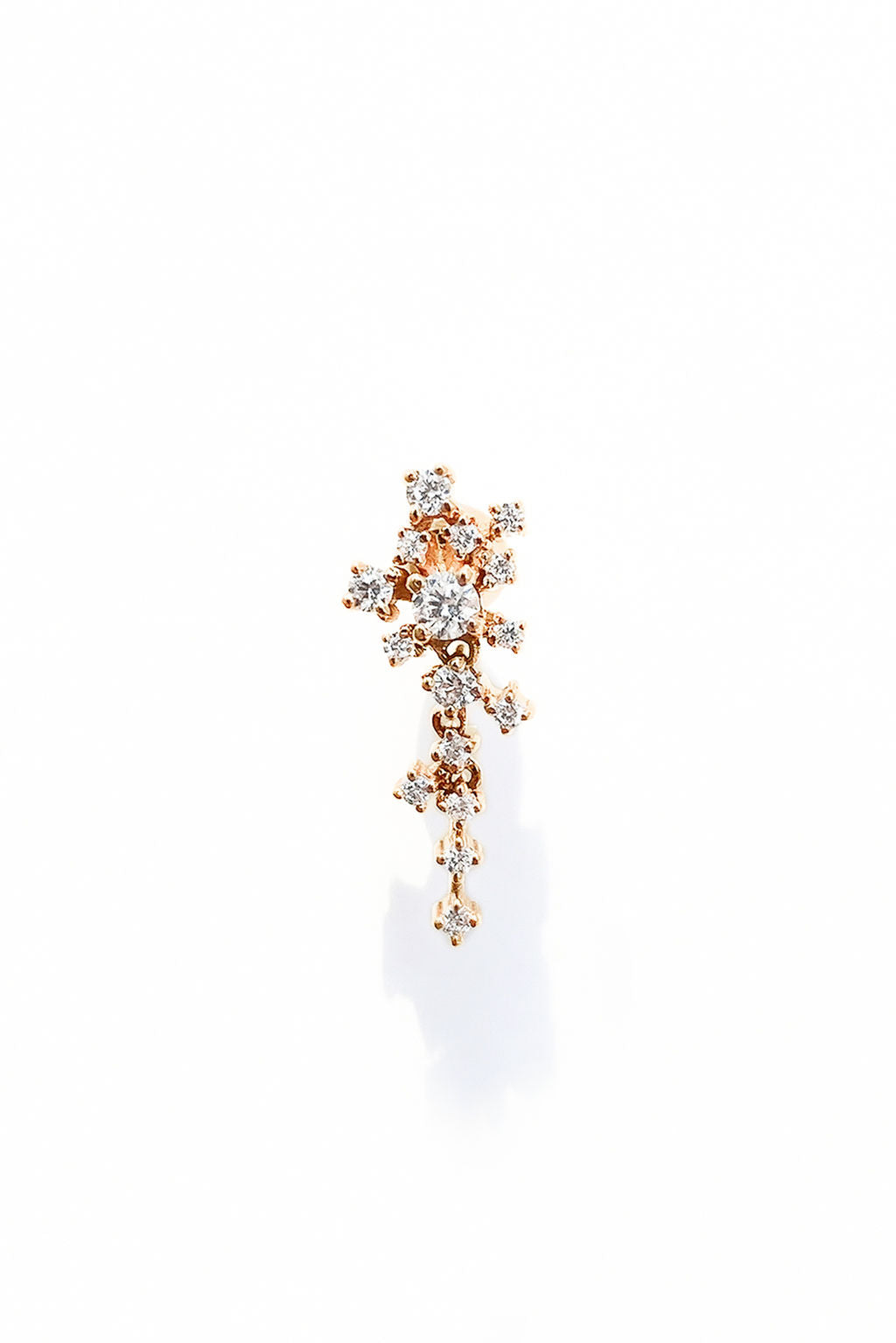 Small Cascade 18K Gold Earring w. Diamonds