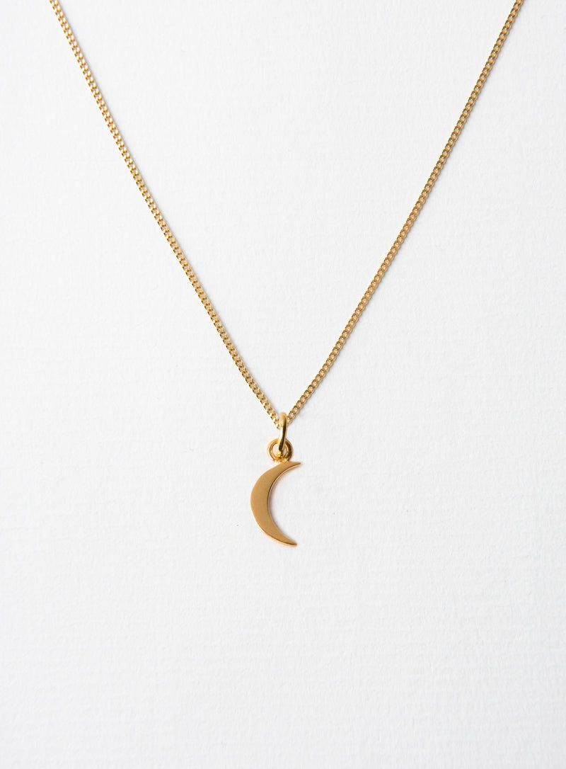 Small Moon 14K Gold Plated Necklace