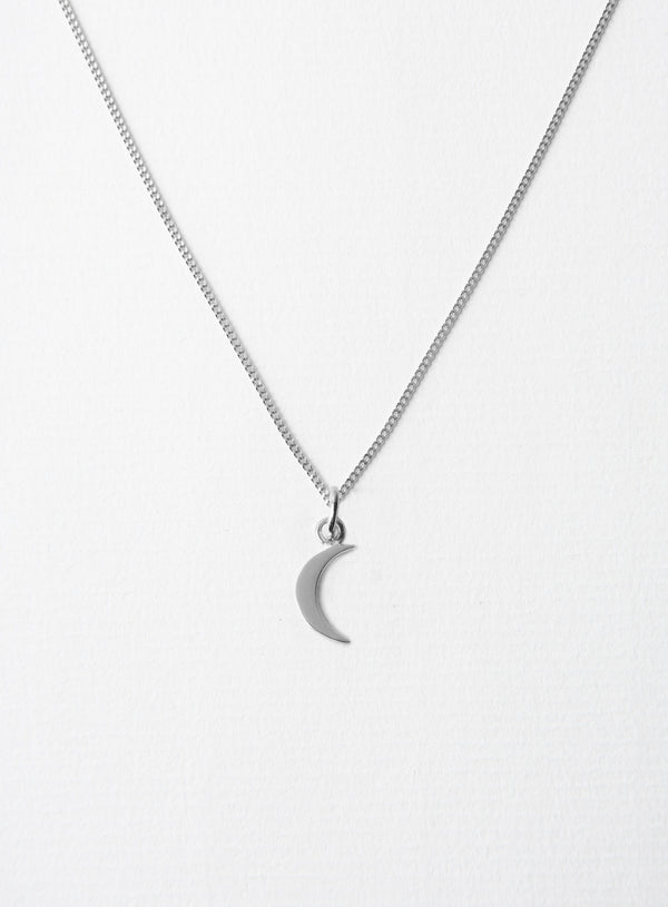 Small Moon Silver Necklace