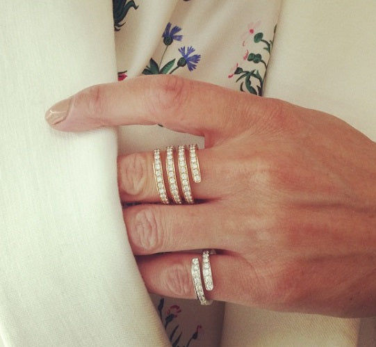 Spring Small 18K Guld, Rosaguld eller Hvidguld Ring m. Diamanter