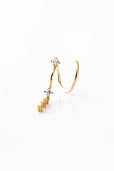 Snake Cascade 18K Gold Earring w. Diamonds