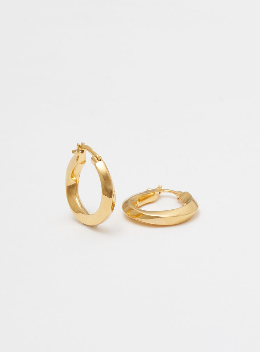 Lille Swirl 14K Forgyldt Hoops