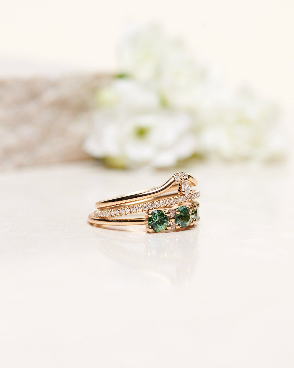 Anita Dark Chocolate 18K Gold, Whitegold or Rosegold Ring w. Diamonds