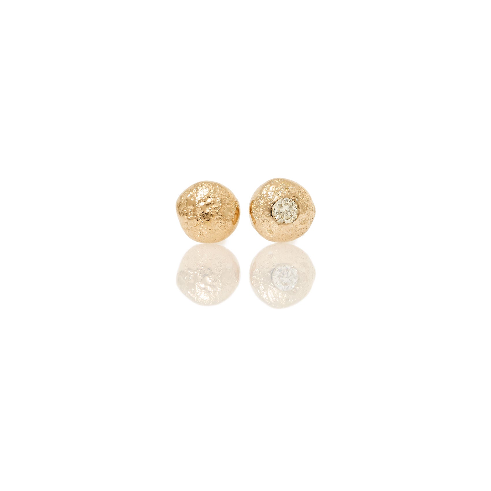 Mountain Sphere 14K Gold Stud